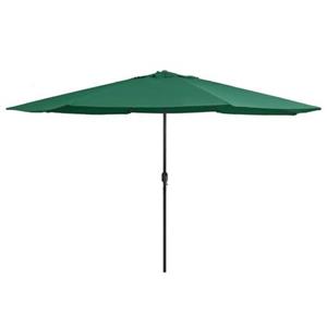 vidaXL Parasol met metalen paal 400 cm groen