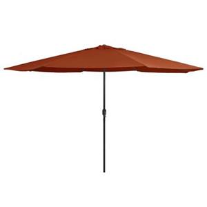 vidaxl Parasol met metalen paal 400 cm terracottakleurig