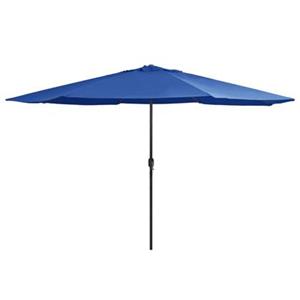 vidaxl Parasol met metalen paal 400 cm azuurblauw