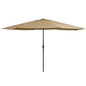 vidaxl Parasol met metalen paal 390 cm taupe