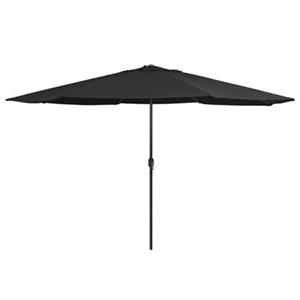 vidaXL Parasol met metalen paal 400 cm zwart