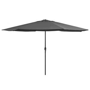 vidaxl Parasol met metalen paal 390 cm antracietkleurig