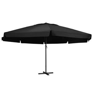 vidaxl Parasol met aluminium paal 600 cm zwart