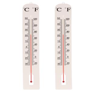 Set van 2x witte thermometers voor binnen en buiten cm -