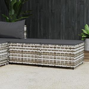 vidaXL Hocker Gartenhocker mit Kissen 2 Stk. Grau Poly Rattan (2 St)