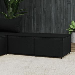 Vidaxl Gartenhocker Mit Kissen 2 Stk. Schwarz Poly Rattan