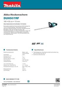 Makita DUH507RF Akku Heckenschere inkl. Akku, inkl. Ladegerät 18V Li-Ion