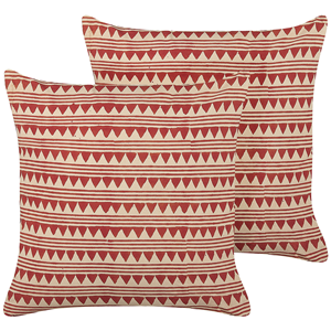 Beliani DEGLUPTA Set van 2 kussens Rood