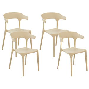 Beliani GUBBIO Set van 4 stoelen Beige