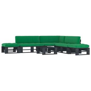 VIDAXL 6-tlg. Paletten-lounge-set & Kissen Schwarz Kiefer Imprägniert