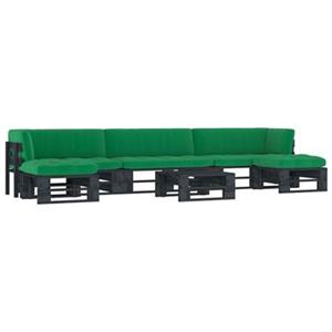VIDAXL 6-tlg. Paletten-lounge-set & Kissen Schwarz Kiefer Imprägniert