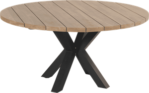 Hartman Ronde Tuintafel Stephanie Teakhout, 150cm - Naturel/Zwart