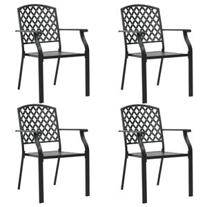 VIDAXL Gartenstühle 4 Stk. Mesh-design Stahl Schwarz
