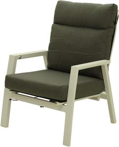 Relax Loungestoel Aruba met voetenbank Light Grey Matt White