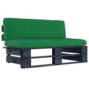 VIDAXL Garten-paletten-mittelsofa Schwarz Impregniertes Kiefernholz