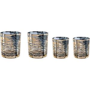 Creativ home Windlicht Kerzenhalter LEOPARD (set, 4 stuks)