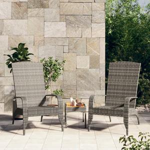 VidaXL Tuinstoel Adirondack Poly Rattan Grijs