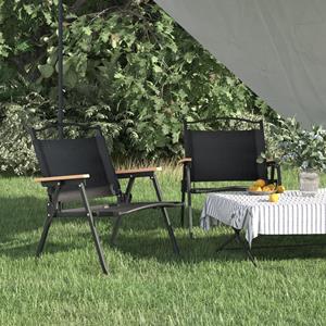 Vidaxl Campingstühle 2 Stk. Schwarz 54x43x59 Cm Oxford-gewebe