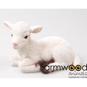 Farmwood Animals Tuinbeeld Lam Liggend Wit 19,5x11x12,5cm