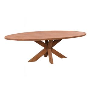 Livingfurn Ovale Tuintafel Beek Teak, 240 x 110cm - Hout - Ovaal