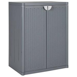 vidaXL Fächerschrank Gartenschrank Grau 65x45x88 cm PP Rattan-Optik (1-St)