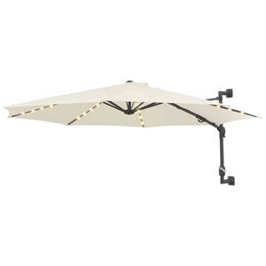 vidaXL Wandparasol met LED's 300 cm zandkleurig