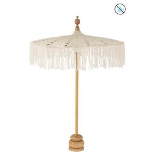 J-Line Parasol+Voet Macrame Katoen Wit Small