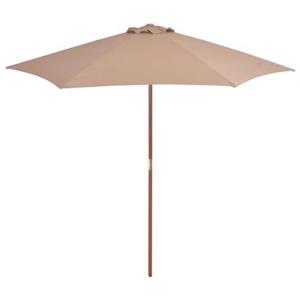 VidaXL Tuinparasol met houten paal 270 cm taupe