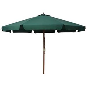 VidaXL Tuinparasol met houten paal 330 cm groen