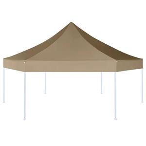 VidaXL Partytent inklapbaar zeshoekig 3,6x3,1 m taupe 220 g/m²