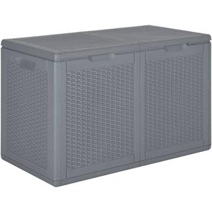 vidaxl Tuinbox 180 L PP rattan grijs