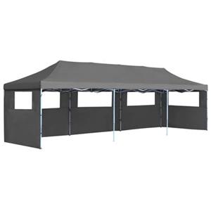 VidaXL Vouwtent pop-up met 5 zijwanden 3x9 m antraciet