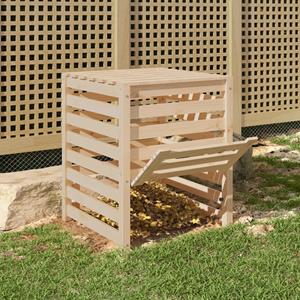 VidaXL Compostbak 63,5x63,5x77,5 cm massief grenenhout