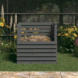 vidaXL Compostbak 80x80x78 cm massief grenenhout grijs