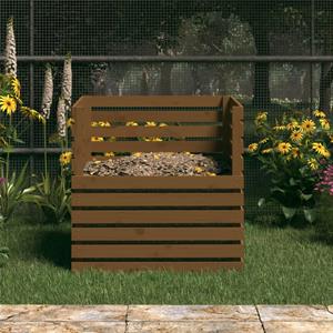 vidaXL Compostbak 80x80x78 cm massief grenenhout honingbruin