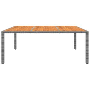 vidaXL Tuintafel 200x150x75 cm acaciahout en poly rattan grijs