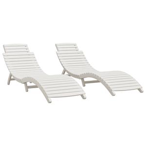 vidaXL Ligbedden 2 st 184x55x64 cm massief acaciahout wit