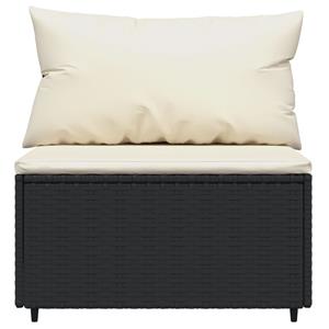 Vidaxl Garten-mittelsofa Mit Kissen Schwarz Poly Rattan