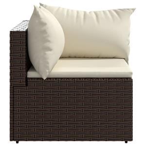 Vidaxl Garten-ecksofa Mit Kissen Braun Poly Rattan