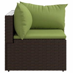 vidaXL Loungesofa Garten-Ecksofa mit Kissen Braun Poly Rattan, 1 Teile