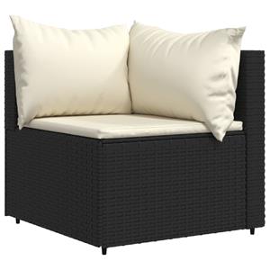 Vidaxl Garten-ecksofas Mit Kissen 2 Stk. Schwarz Poly Rattan