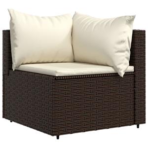 Vidaxl Garten-ecksofas Mit Kissen 2 Stk. Braun Poly Rattan