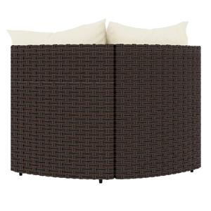 Vidaxl Garten-ecksofas Mit Kissen 2 Stk. Braun Poly Rattan