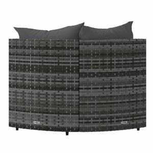 Vidaxl Garten-ecksofas Mit Kissen 2 Stk. Grau Poly Rattan