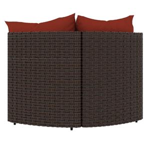 vidaXL Garten-Essgruppe Garten-Ecksofas mit Kissen 2 Stk Braun Poly Rattan