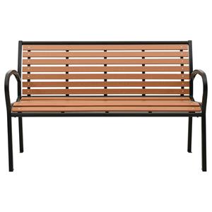 vidaXL Tuinbank 116 cm staal en HKC zwart en bruin