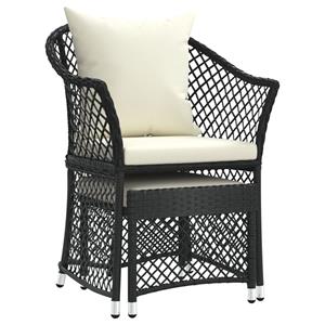 Vidaxl 2-tlg. Garten-lounge-set Mit Kissen Schwarz Poly Rattan