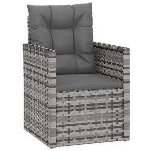 Vidaxl 3-tlg. Garten-lounge-set Mit Kissen Poly Rattan Grau