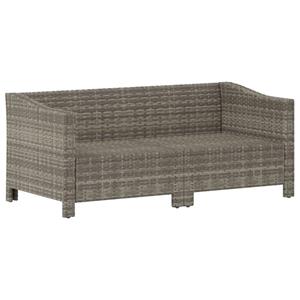 vidaXL 2-delige Loungeset met kussens poly rattan grijs