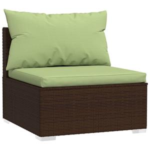 vidaXL 2-delige Loungeset met kussens poly rattan bruin